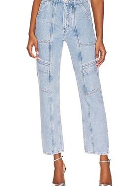 AGOLDE Cooper Cargo Jeans Rank Wash High Rise Straight Leg Utility Denim Size 26